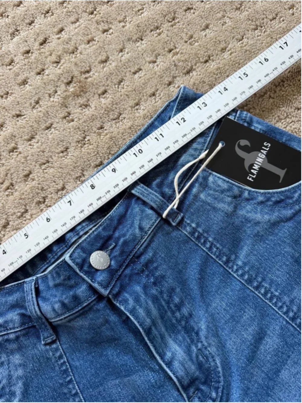 Flamingals Barrel Leg Mid Waist Capri Jeans for Women Wash Pocket Side Cargo M
